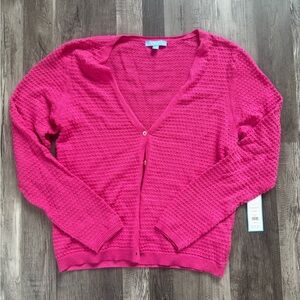 Draper James Pink Cardigan V-Neck Sweater